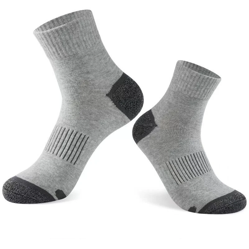 (image for) 5 Pairs High Quality Men's Socks Casual Breathable Sports Running Socks Men Cotton Socks Autumn Winter Ankle Socks For Men Comfy Anti Odor & Sweat Absorption