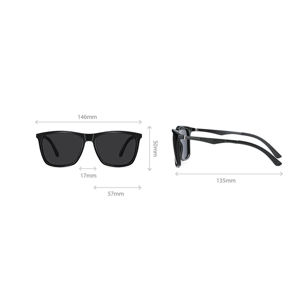 (image for) Fashion Black Square TAC Polarized Sunglasses UV400 Protection Sun Eyewear Glasses for Outdoor Cycling Driving Travel Fishing