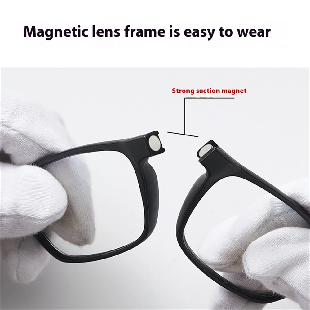 (image for) Folding Portable Hang Neck Magnetic Reading Glasses Lightweight Anti-blue Light HD Eye Protection Presbyopia Glasses